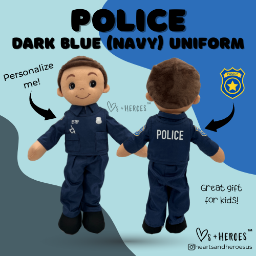 Police Officer Doll (Dark/Navy Blue Uniform) Law Enforcement Officer