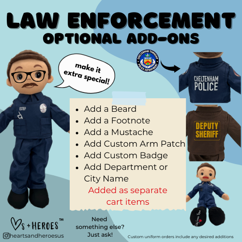 Police Officer Doll (Dark/Navy Blue Uniform) Law Enforcement Officer