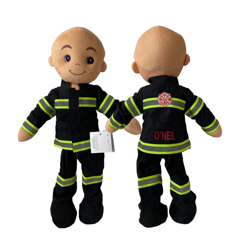hearts and heroes bald firefighter, bald firefighter doll